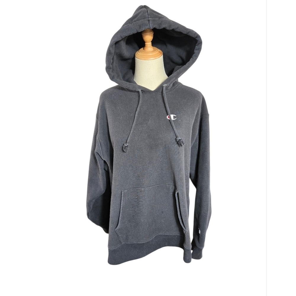 Champion Vintage Reverse Weave Black Hoodie Sweatshirt
